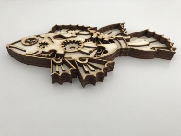 Steampunk Fisch als Mandala Wandbild - Level